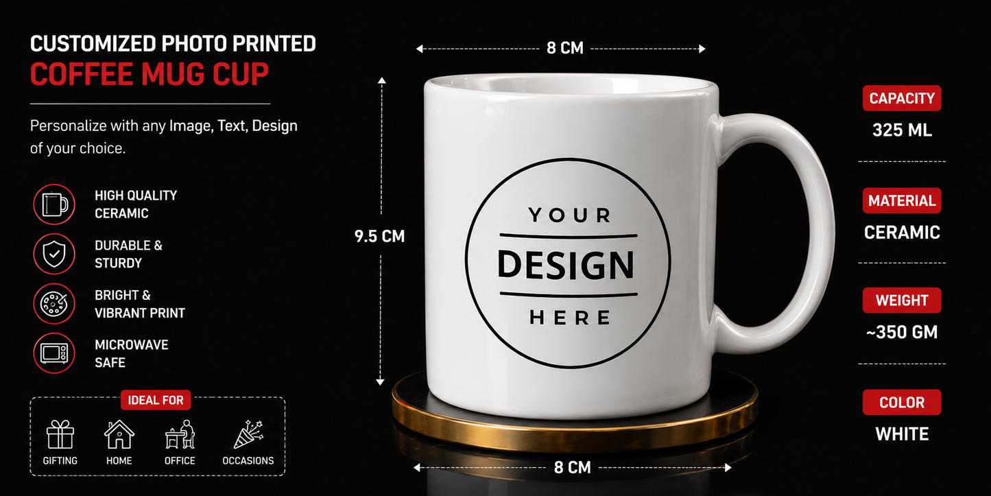 Customized Photo Printed Coffee Mug Cup