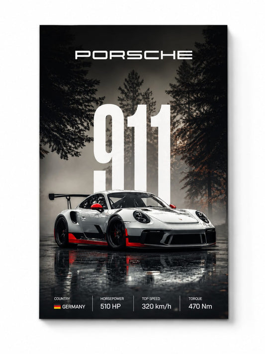 Porsche 911 GT3 RS Metal Wall Decor | A4 Supercar Poster | HeatX India