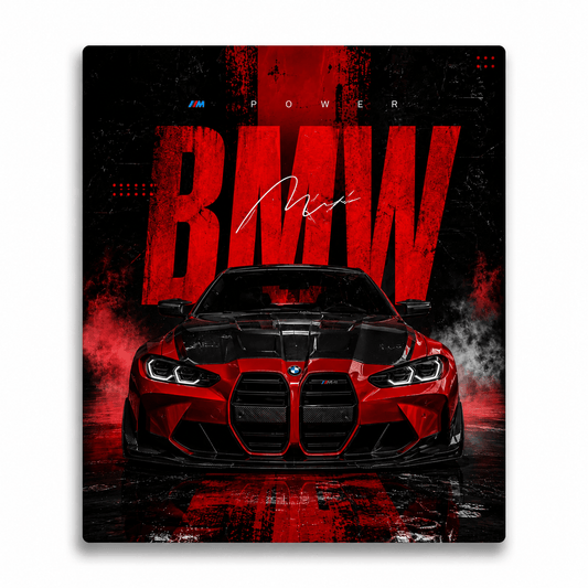 BMW M4 Car Poster Metal Sheet Wall Decor for Bedroom | HeatX India