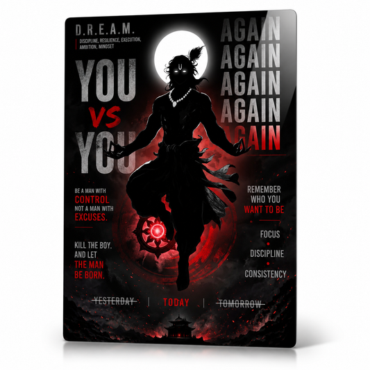 You vs You Motivational Metal Sheet Poster | A4 Inspirational Wall Art | Gym, Office & Bedroom Decor | HeatX India