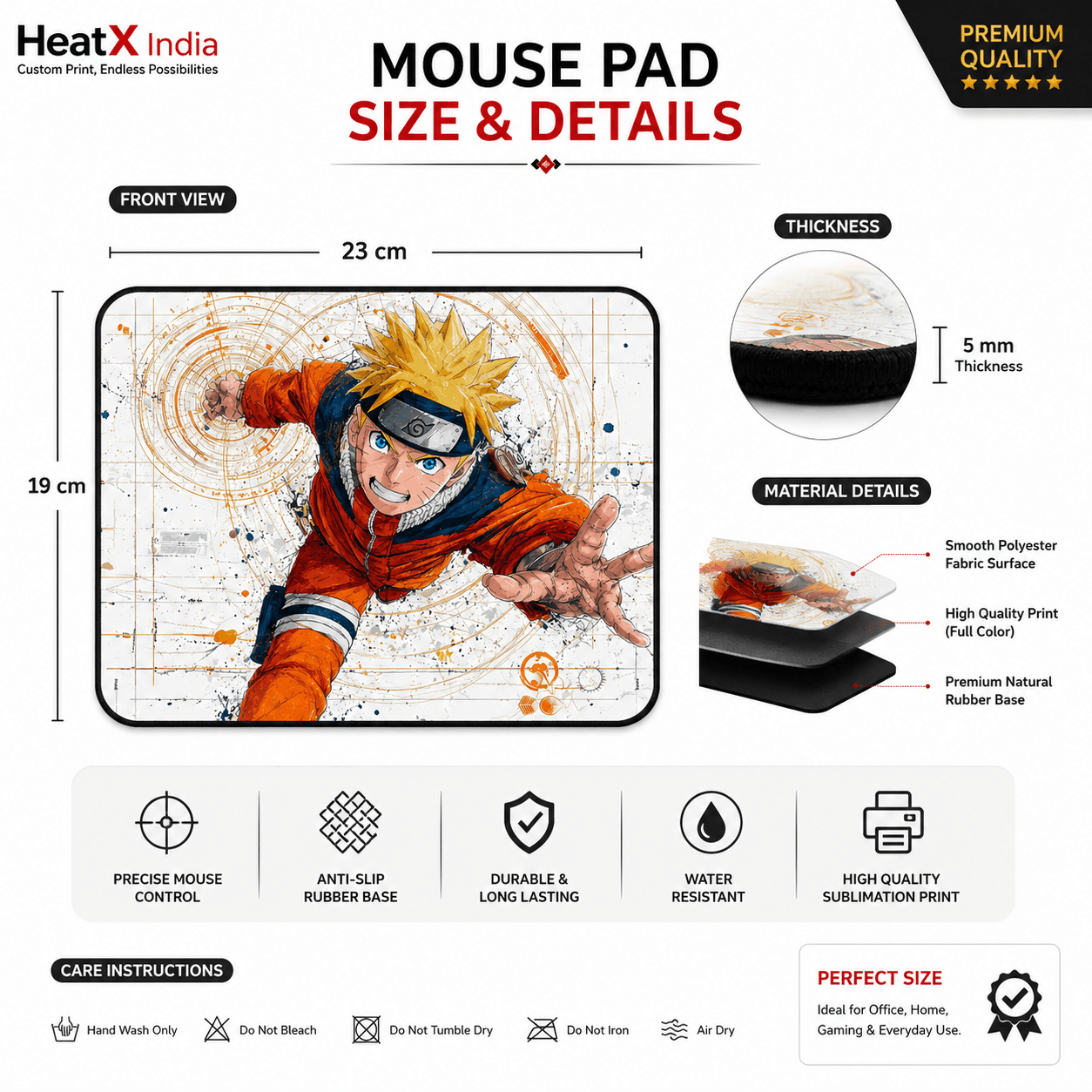Naruto Uzumaki Mouse Pad | Premium Gaming Mouse Pad | HeatX India