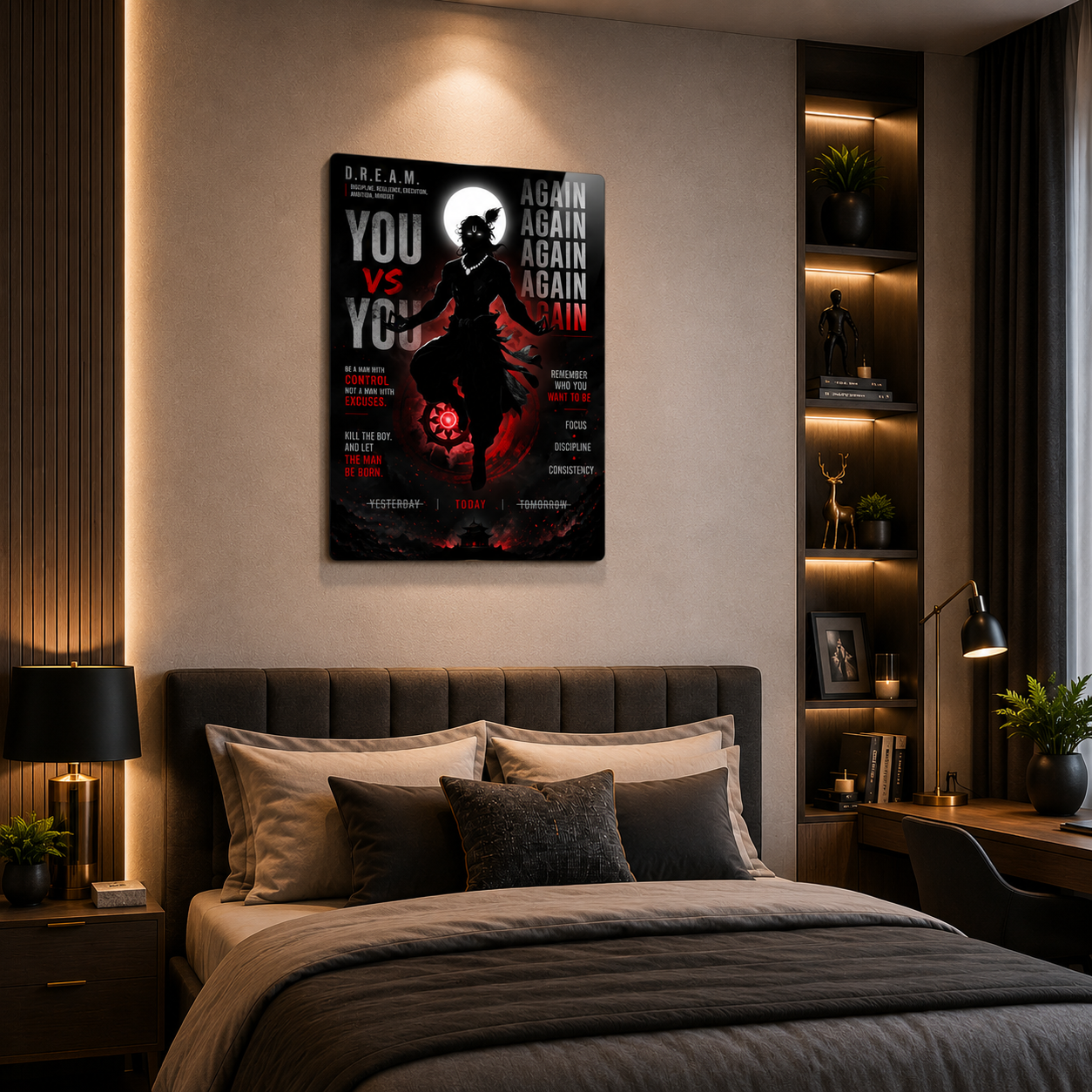You vs You Motivational Metal Sheet Poster | A4 Inspirational Wall Art | Gym, Office & Bedroom Decor | HeatX India