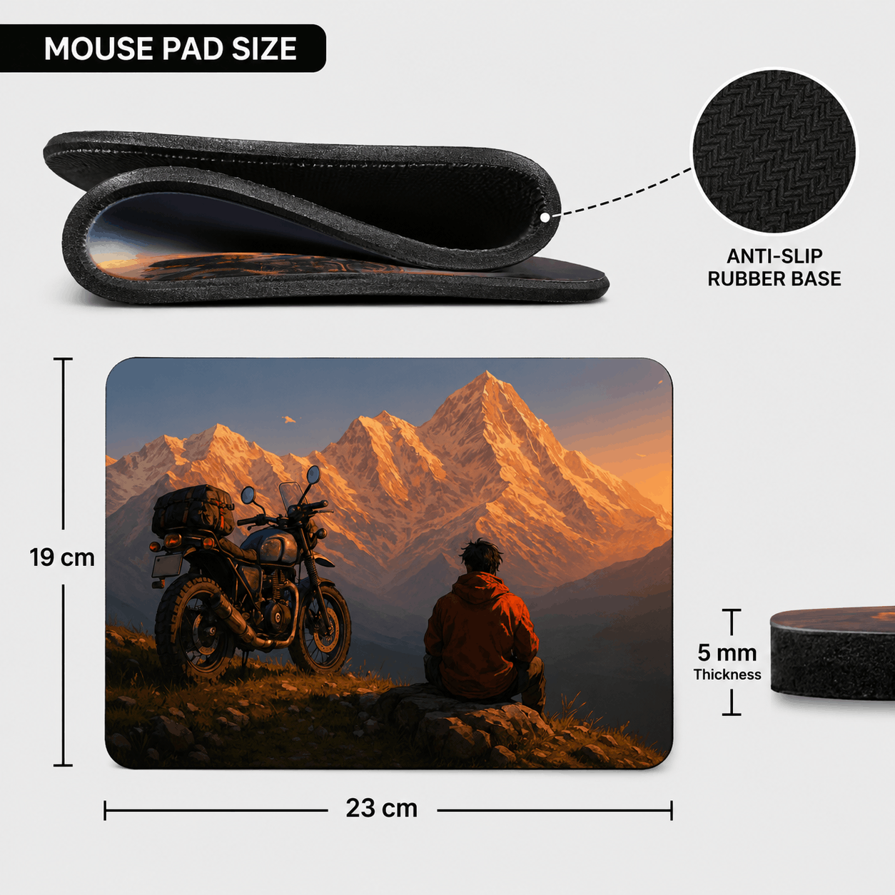 Premium Printed Gaming Mouse Pad | Mountain Bike Desk Mat | HeatX India