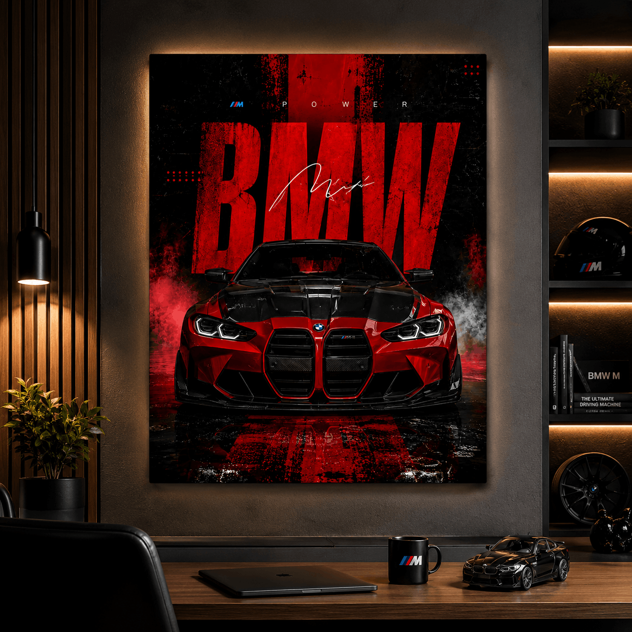 BMW M4 Car Poster Metal Sheet Wall Decor for Bedroom | HeatX India