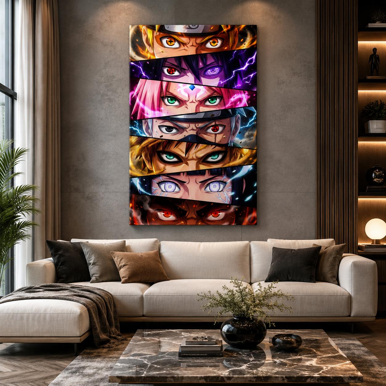 Anime Characters Eyes Poster for Room | Metal Wall Decor | HeatX India