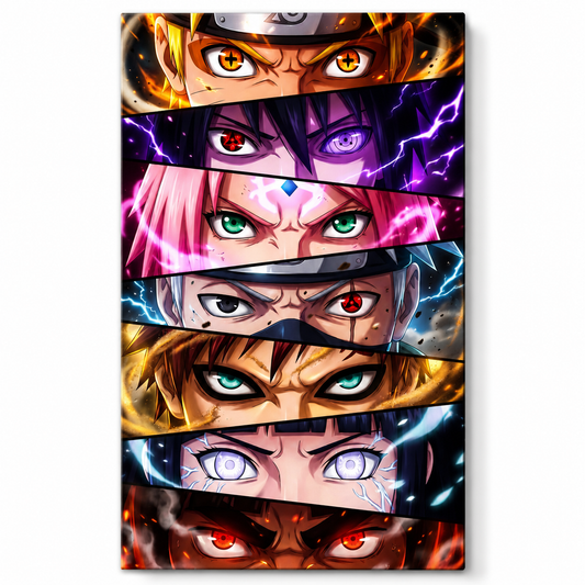 Anime Characters Eyes Poster for Room | Metal Wall Decor | HeatX India